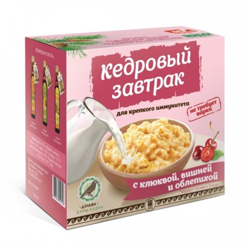 Завтрак кедровый для крепкого иммунитета с клюквой, вишней и облепихой  г. Архангельск  